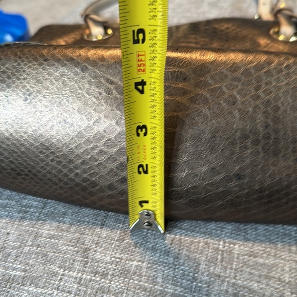 Michael Kors-Gold “Raven” Embossed Leather
Shoulder Bag, - Picture 5 of 11